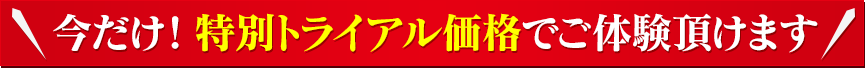 今だけ！トライアル価格でご体験頂けます